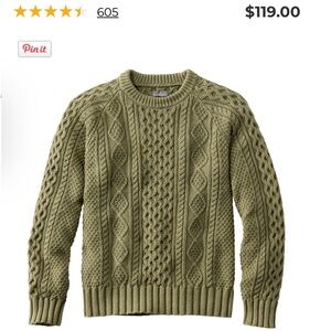 LL Bean Men's Signature Cotton Fisherman Sweater Size M